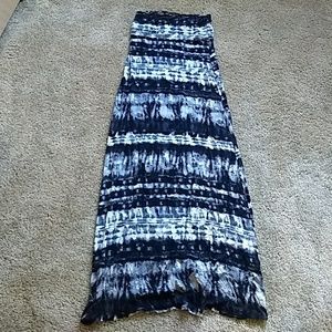 Black tie dye maxi skirt